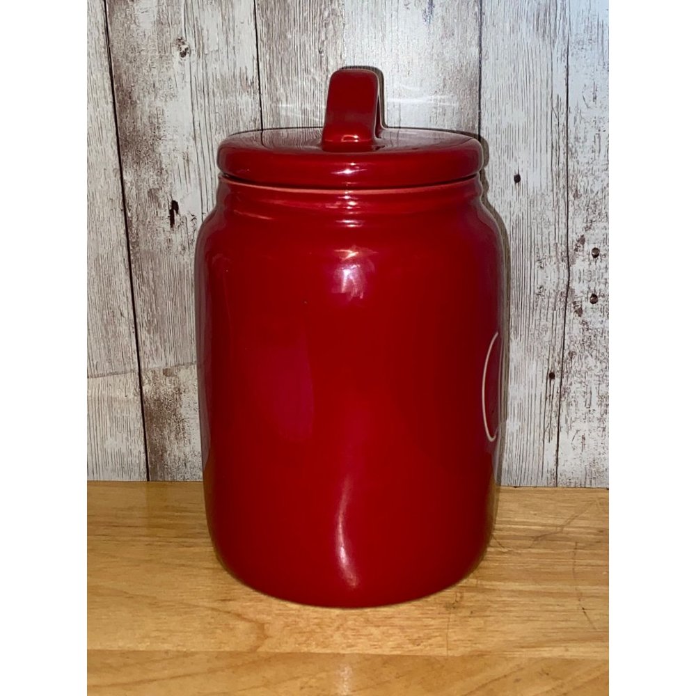 Rae Dunn Ceramic Red Cocoa Baby Canister Kitchen Cookie Jar - Picture 4 of 10